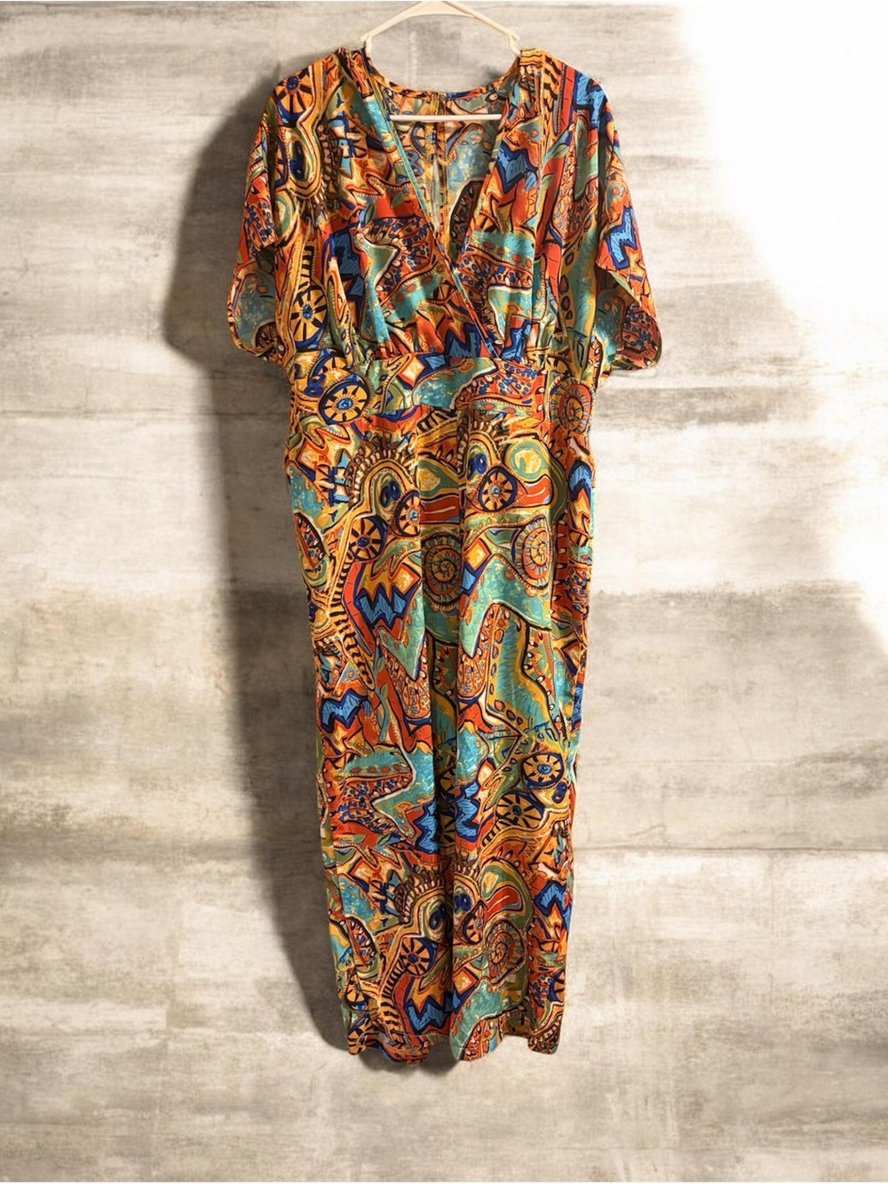 Boho V-Neck Multicolor Jumpsuit